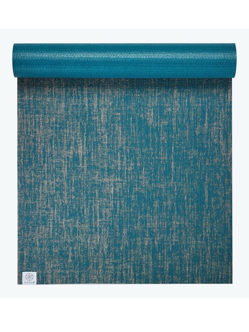 GAIAM Teal and Beige Textured Yoga Mat